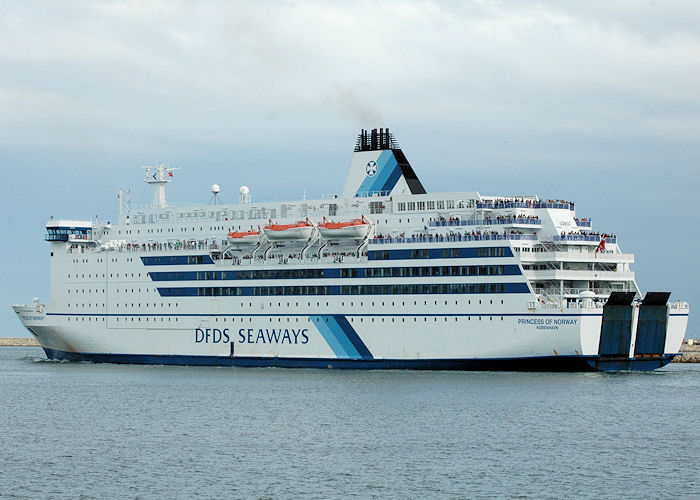 Photograph of the vessel  Princess of Norway pictured departing the River Tyne on 9th August 2010