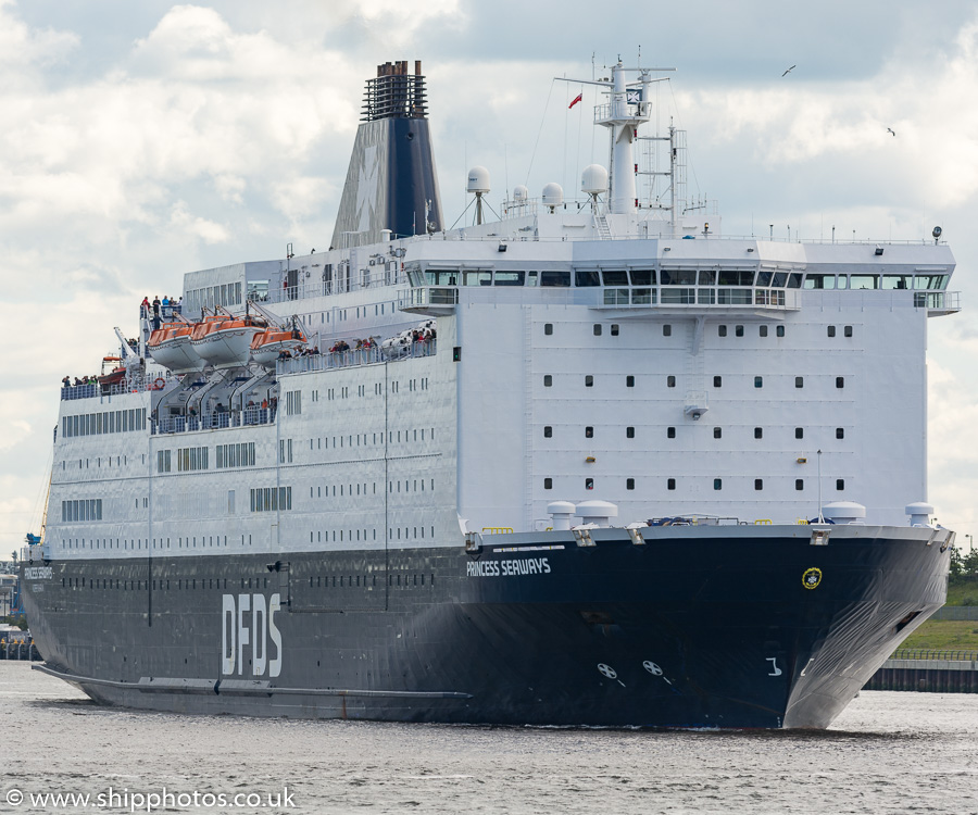  Princess Seaways pictured passing North Shields on 20th June 2019