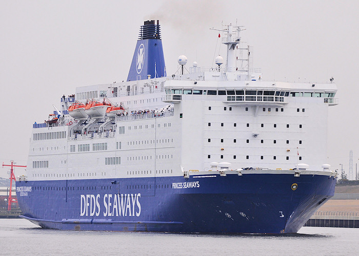 Photograph of the vessel  Princess Seaways pictured departing North Shields on 23rd March 2012