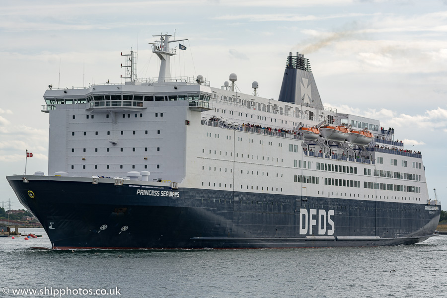  Princess Seaways pictured passing North Shields on 11th August 2018