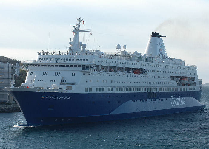 Photograph of the vessel  Prinsesse Ragnhild pictured arriving at Stavanger on 13th May 2005