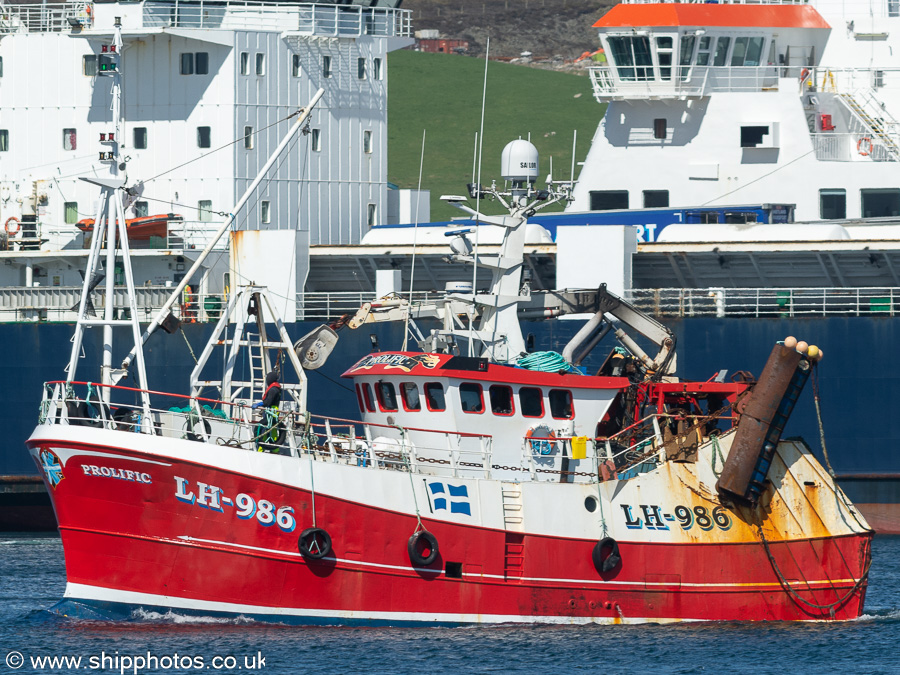 Photograph of the vessel fv Prolific pictured at Lerwick on 19th May 2022