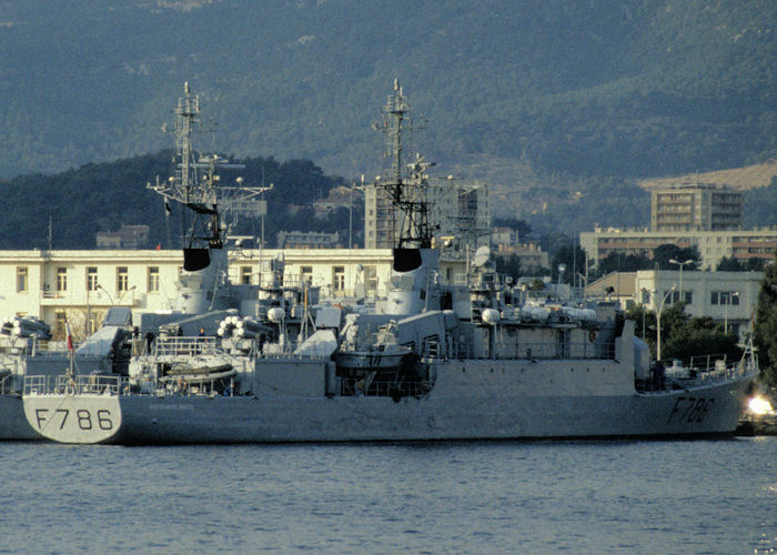 FS Quartier Maitre Anquetil pictured at Toulon on 16th December 1991