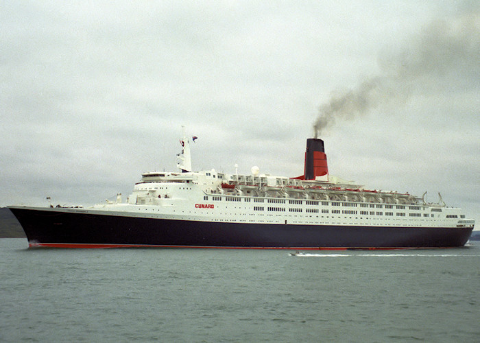  Queen Elizabeth 2 pictured in the Solent on 11th September 1988