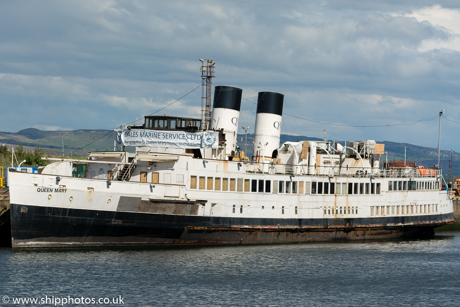  Queen Mary pictured in James Watt Dock, Greenock on 21st May 2016