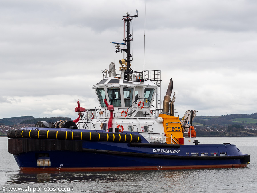 Photograph of the vessel  Queensferry pictured at Hound Point on 16th March 2025