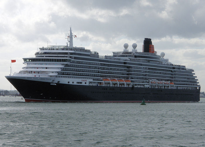 Photograph of the vessel  Queen Victoria pictured departing Southampton on 22nd June 2008