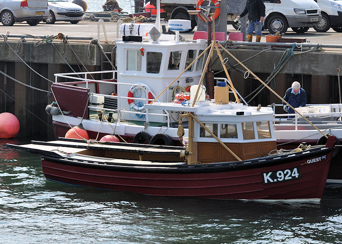 Photograph of the vessel fv Quest pictured at Stromness on 8th May 2013