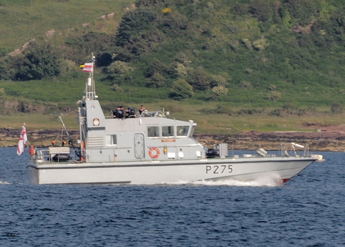 HMS Raider pictured on the River Clyde on 7th July 2013