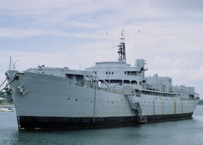 HMS Rame Head pictured laid up in Fareham Creek on 13th July 1997