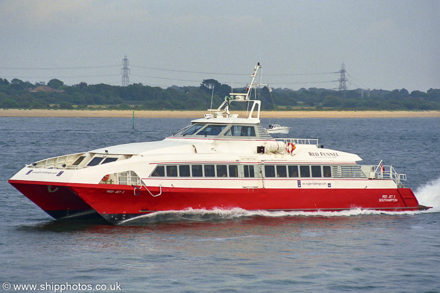 Photograph of the vessel  Red Jet 3 pictured on Southampton Water on 6th July 2002