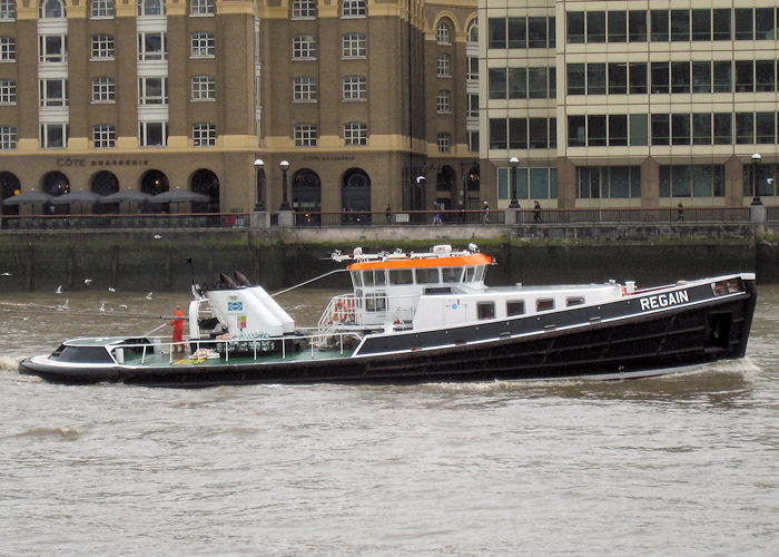 Photograph of the vessel  Regain pictured in London on 21st October 2009