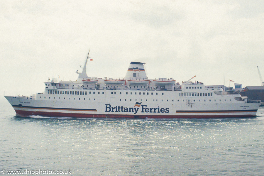 Photograph of the vessel  Reine Mathilde pictured departing Portsmouth Harbour on 11th June 1989