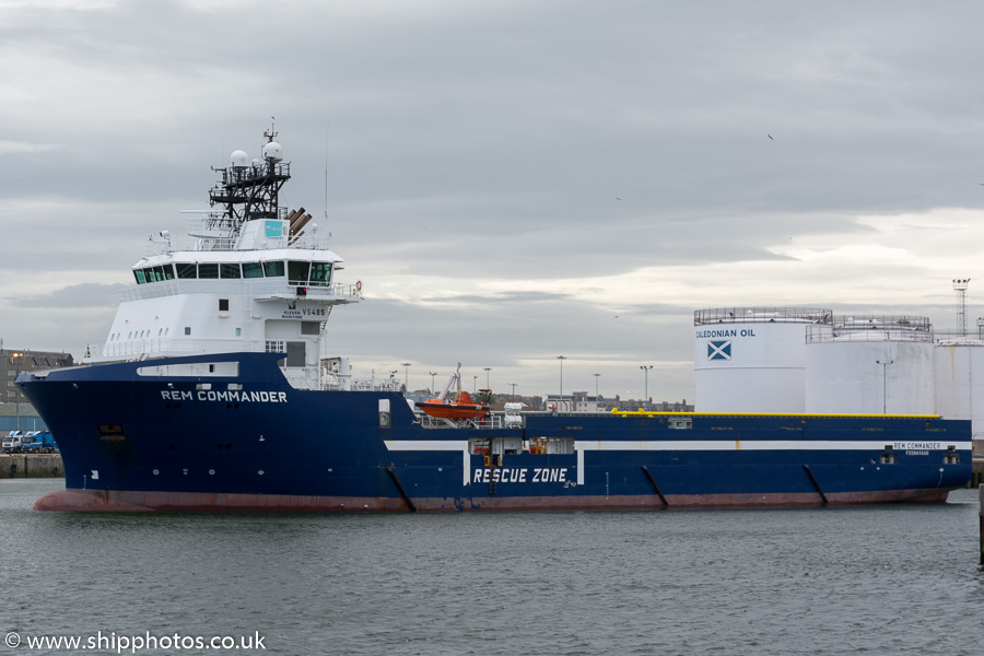 Photograph of the vessel  Rem Commander pictured departing Aberdeen on 23rd May 2015
