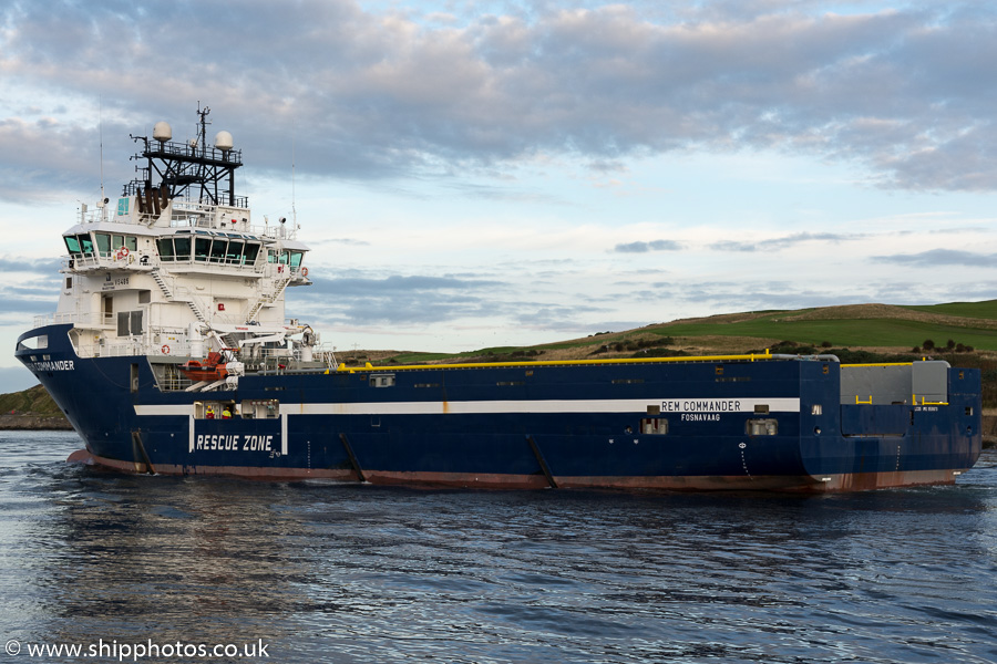 Photograph of the vessel  Rem Commander pictured departing Aberdeen on 18th September 2015