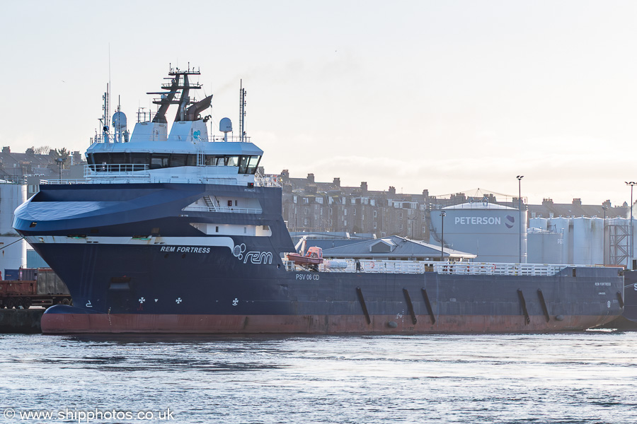 Photograph of the vessel  Rem Fortress pictured at Torry Quay, Aberdeen on 17th March 2025