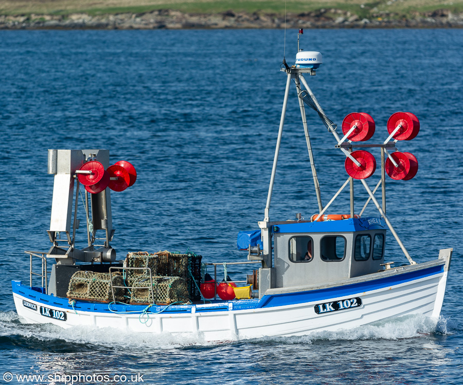 Photograph of the vessel fv Rhea S pictured at Lerwick on 20th May 2022