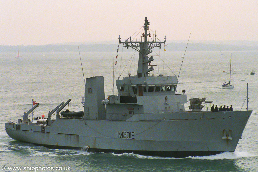 Photograph of the vessel HMS Ribble pictured arriving in Portsmouth Harbour on 10th September 1989