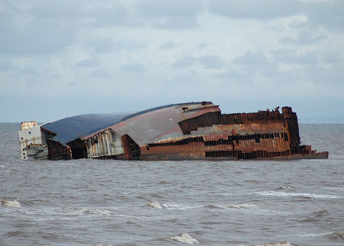 Photograph of the vessel  Riverdance pictured aground off Cleveleys on 3rd August 2008
