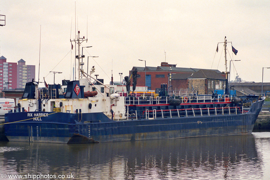 Photograph of the vessel  Rix Harrier pictured in Albert Dock, Hull on 11th August 2002