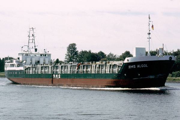 Photograph of the vessel  RMS Algol pictured passing through Rendsburg on 7th June 1997