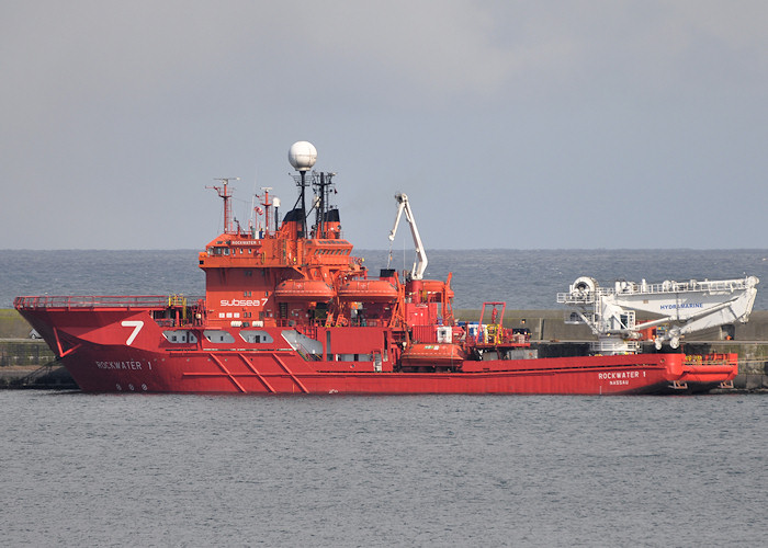 Photograph of the vessel  Rockwater 1 pictured at Peterhead on 15th April 2012