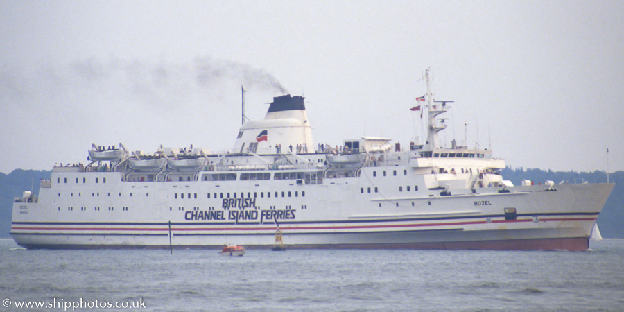  Rozel pictured arriving at Poole on 24th July 1989