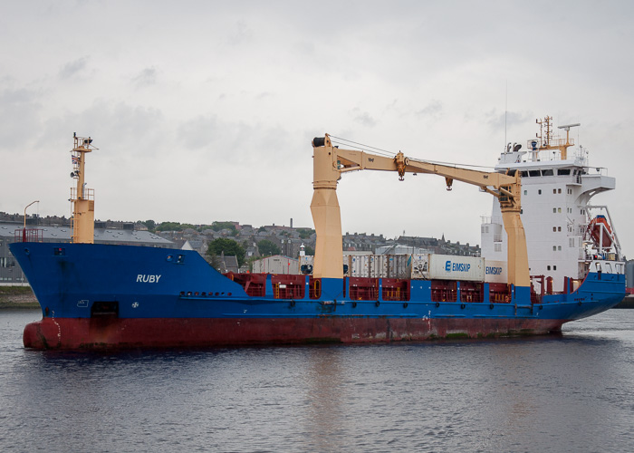 Photograph of the vessel  Ruby pictured departing Aberdeen on 9th June 2014