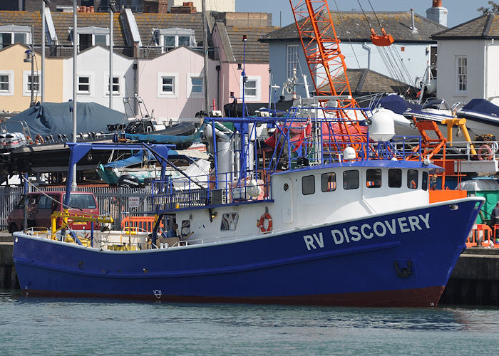 Photograph of the vessel rv RV Discovery pictured in Camber Dock, Portsmouth on 10th June 2013