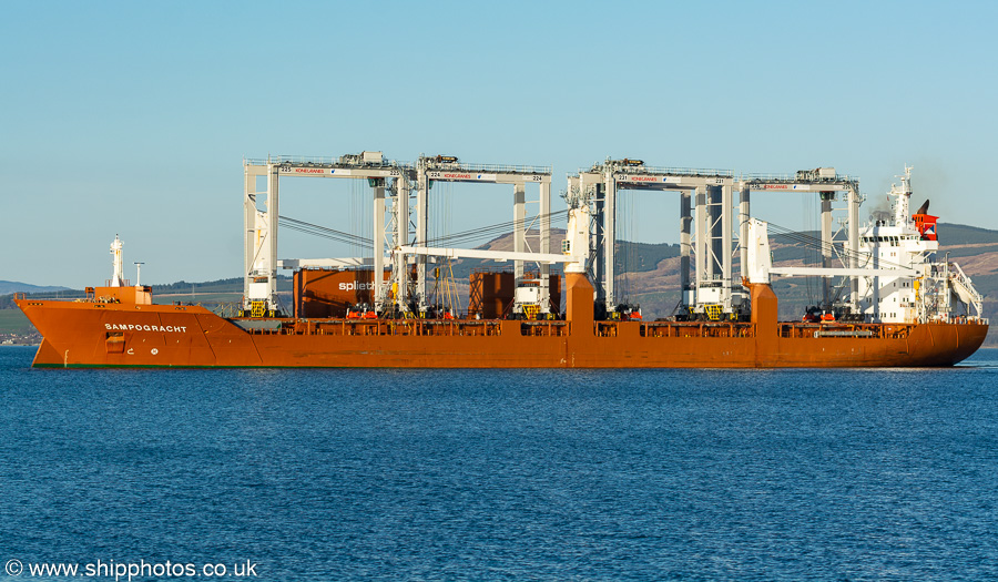 Photograph of the vessel  Sampogracht pictured departing Greenock Ocean Terminal on 25th March 2022