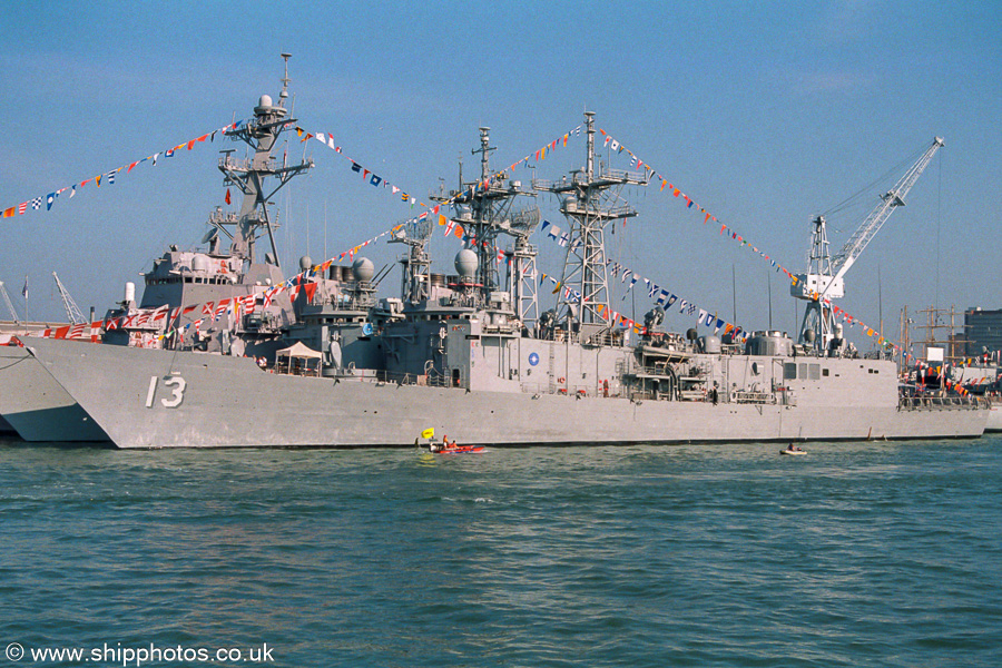 Photograph of the vessel USS Samuel Eliot Morison pictured at the International Festival of the Sea, Portsmouth Naval Base on 24th August 2001
