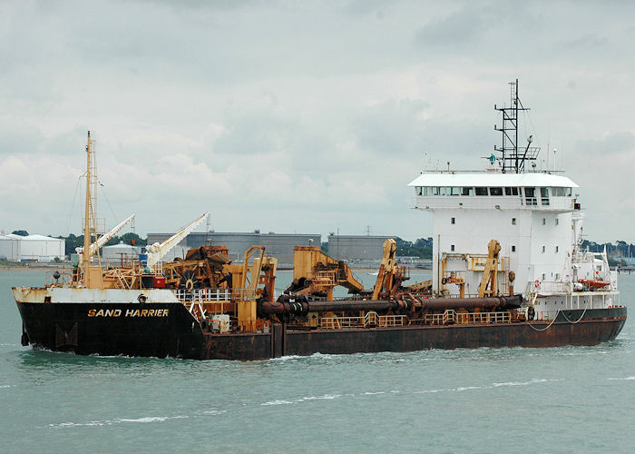 Photograph of the vessel  Sand Harrier pictured on Southampton Water on 14th August 2010