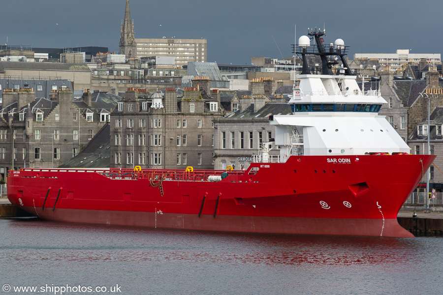 Photograph of the vessel  Sar Odin pictured at Aberdeen on 22nd May 2022