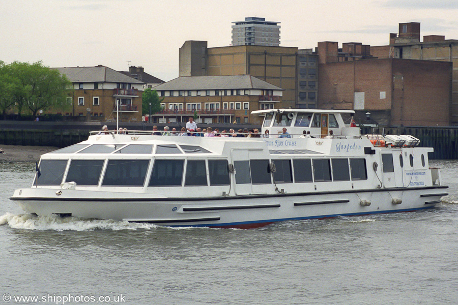Photograph of the vessel  Sarpedon pictured in London on 22nd April 2002