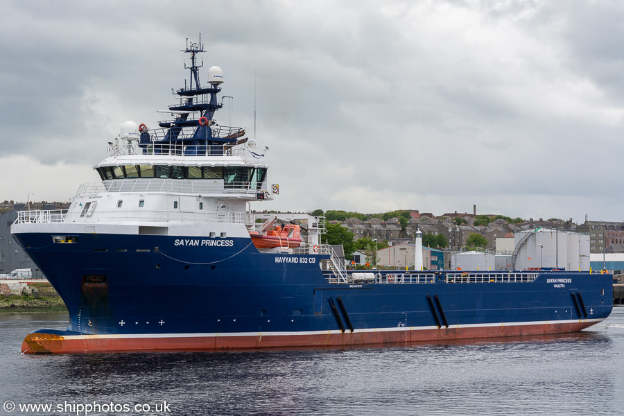  Sayan Princess pictured departing Aberdeen on 28th May 2019
