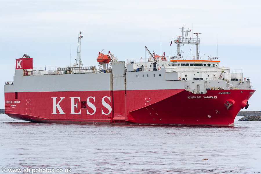Photograph of the vessel  Schelde Highway pictured passing North Shields on 25th May 2024