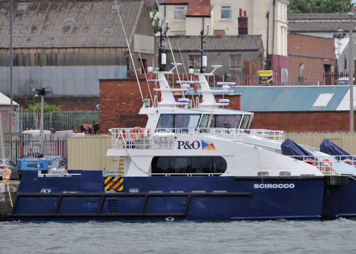 Photograph of the vessel  Scirocco pictured in Liverpool Docks on 22nd June 2013