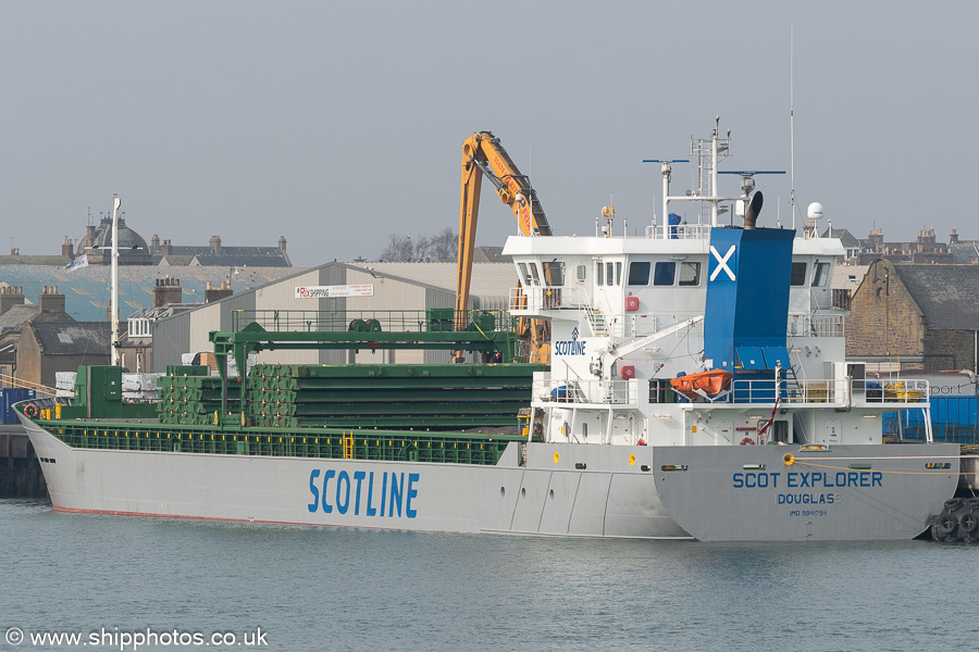 Photograph of the vessel  Scot Explorer pictured at North Quay, Montrose on 21st March 2025