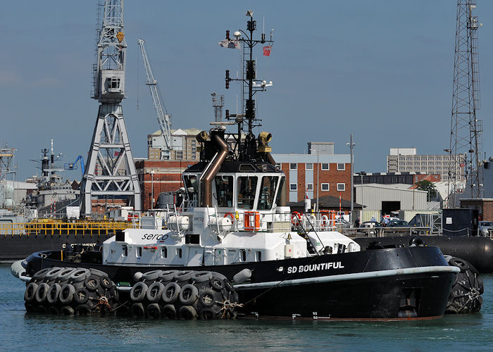 Photograph of the vessel  SD Bountiful pictured in Portsmouth Naval Base on 10th June 2013