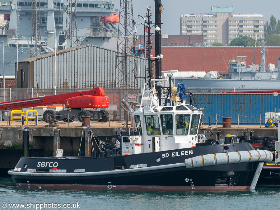 Photograph of the vessel  SD Eileen pictured in Portsmouth Naval Base on 26th April 2025