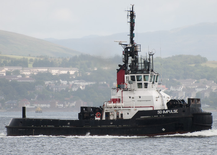 Photograph of the vessel  SD Impulse pictured passing Greenock on 7th August 2014