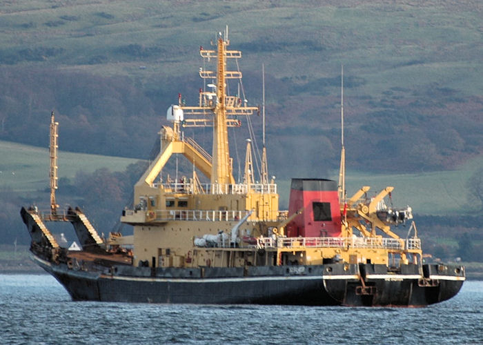 Photograph of the vessel  SD Salmoor pictured at anchor on the River Clyde on 22nd November 2010