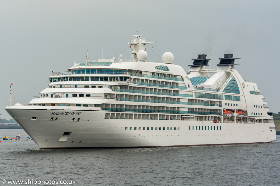  Seabourn Quest pictured passing North Shields on 29th June 2019