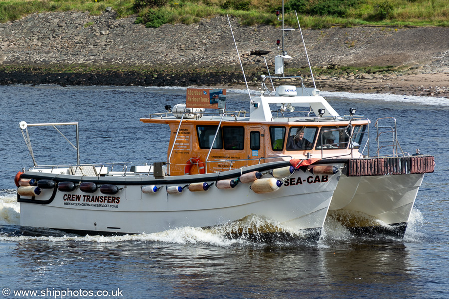 Photograph of the vessel  Sea-Cab pictured arriving at Aberdeen on 8th August 2023