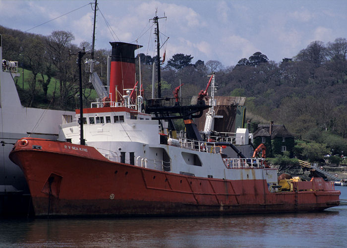 Photograph of the vessel rv Sea King pictured laid up in the River Fal on 5th May 1996