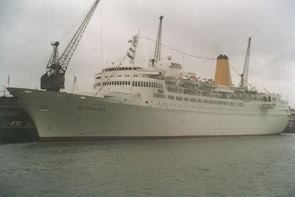 Photograph of the vessel  Sea Princess pictured in Southampton on 4th June 1994