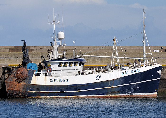 Photograph of the vessel fv Searcher pictured at Fraserburgh on 15th April 2012
