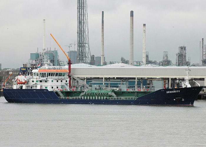 Photograph of the vessel  Seniority pictured departing the 1e Petroleumhaven, Rotterdam on 21st June 2010
