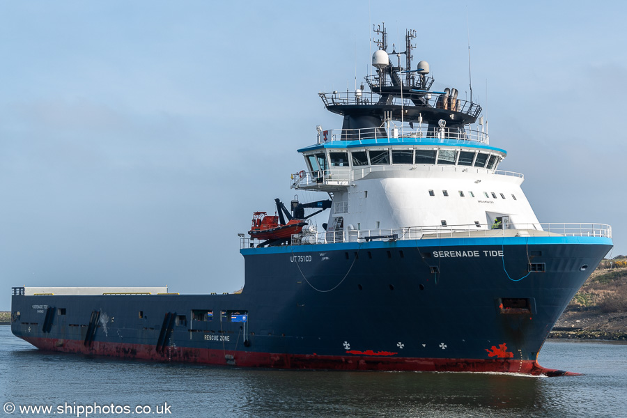 Photograph of the vessel  Serenade Tide pictured arriving at Aberdeen on 20th March 2025