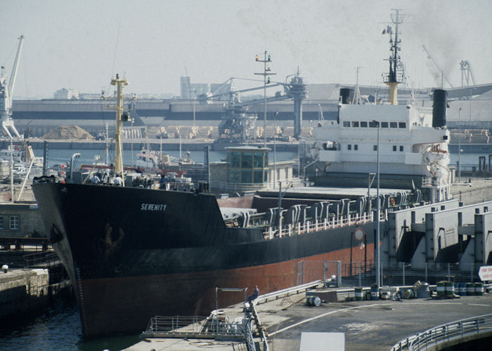  Serenity pictured departing Saint Malo on 12th July 1990